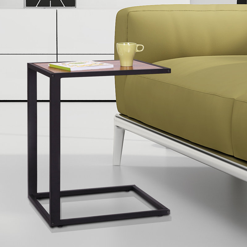 Ebern Designs Mostajo Wooden Snack Table Laptop Holder End Table